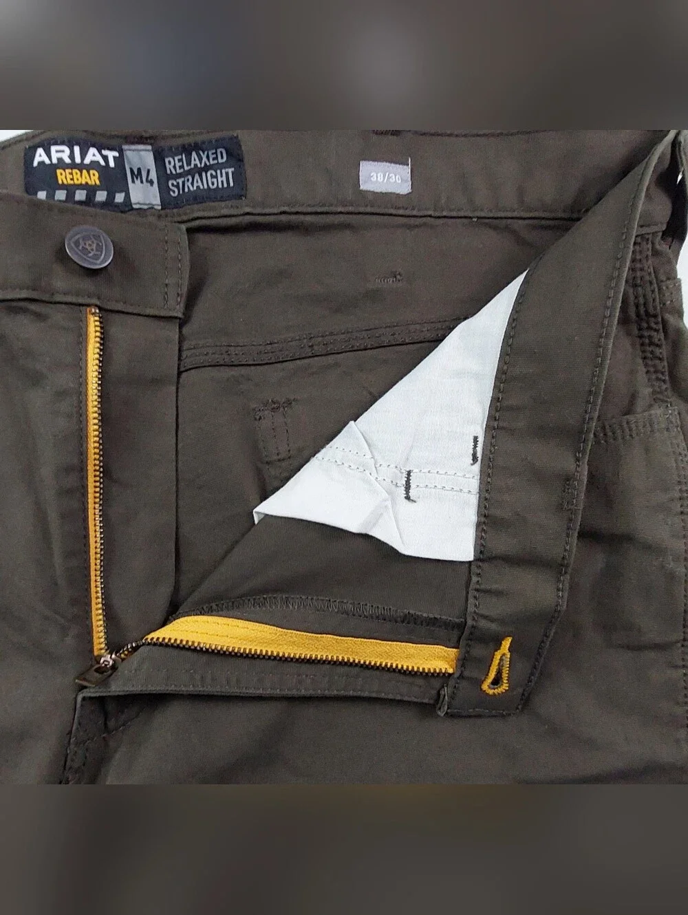 Ariat Rebar M4 DuraStretch Pant Mens 38x30 (39x30) Relaxed Straight Brown NWT